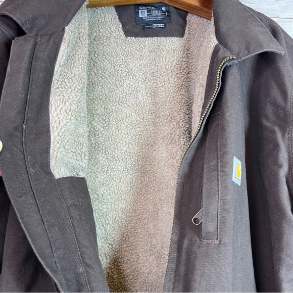 Carhartt Mens Sherpa Lined Field Jacket Dark Brown Size 2XL Tall - Picture 9 of 13